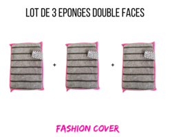 lot de 3 ponges double faces