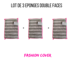 lot de 3 ponges double faces