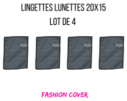 Lot de 4 lingettes lunettes en mirofibre de carbone 20x15