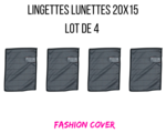 Lot de 4 lingettes lunettes en mirofibre de carbone 20x15